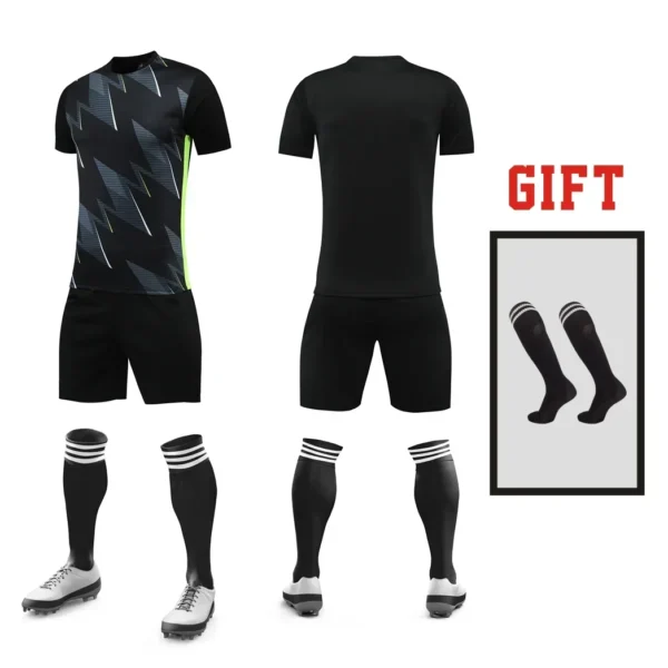 kf-Saf9eaffb835e49f9aea8a3ece9b58fe1f Children Men Football Team Training Tracksuit Outfit, Short Sleeve Soccer Jersey Uniform Replicas in Custom Dry Fit Mate