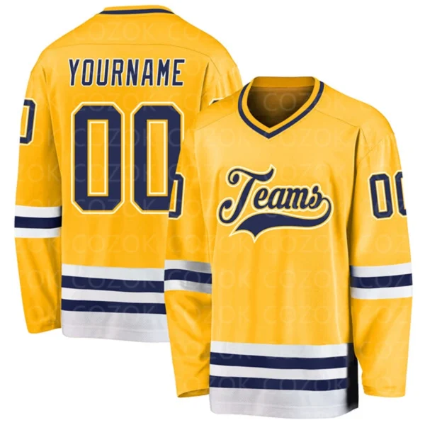 kf-S577090f02cc648a69cf782d343187633t Custom Yellow Black Hockey 3D Print You Name Number Men Women Ice Hockey Jersey Competition Training Jerseys
