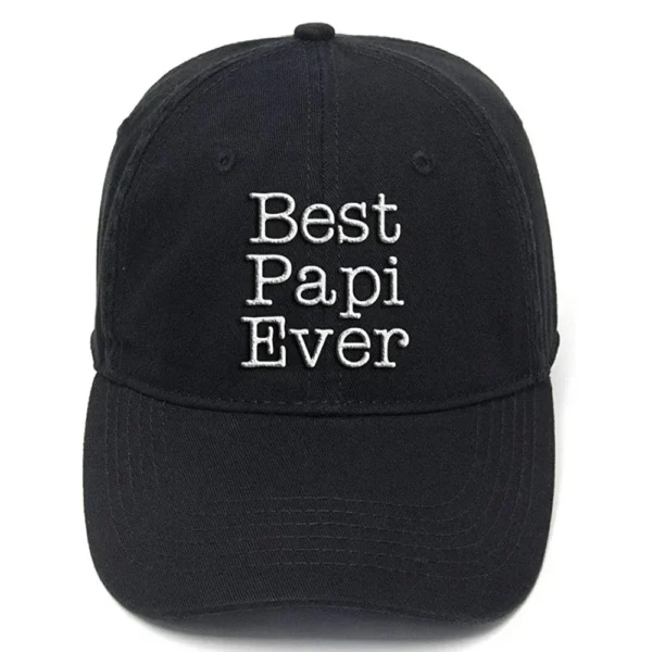 Lyprerazy for Grandpa Best Papi Ever Washed Cotton Adjustable Flock Printing Baseball Cap