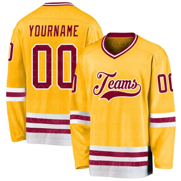kf-Sb990f276dc59495eafa8b453069b9be3W Custom Yellow Black Hockey 3D Print You Name Number Men Women Ice Hockey Jersey Competition Training Jerseys